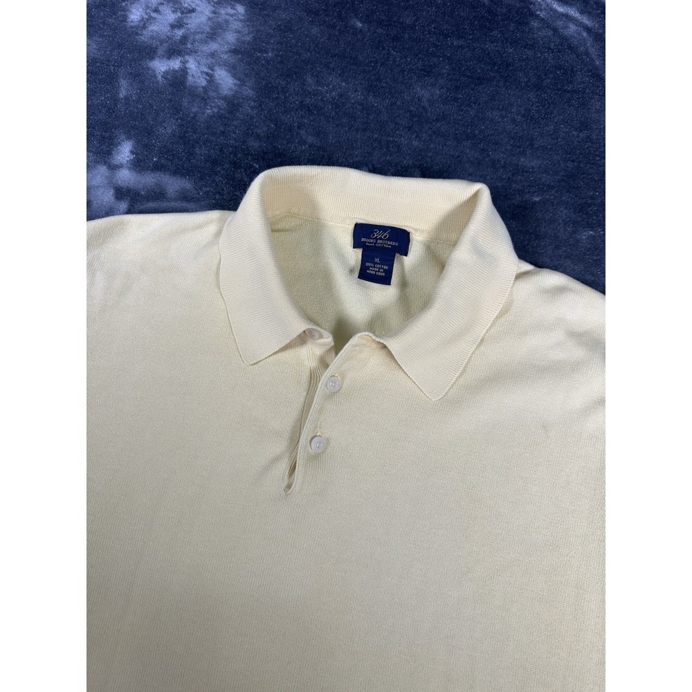 Brooks Brothers Golf Knit  Short Sleeve XL 100% Pima Cotton Tan 1/4 Button